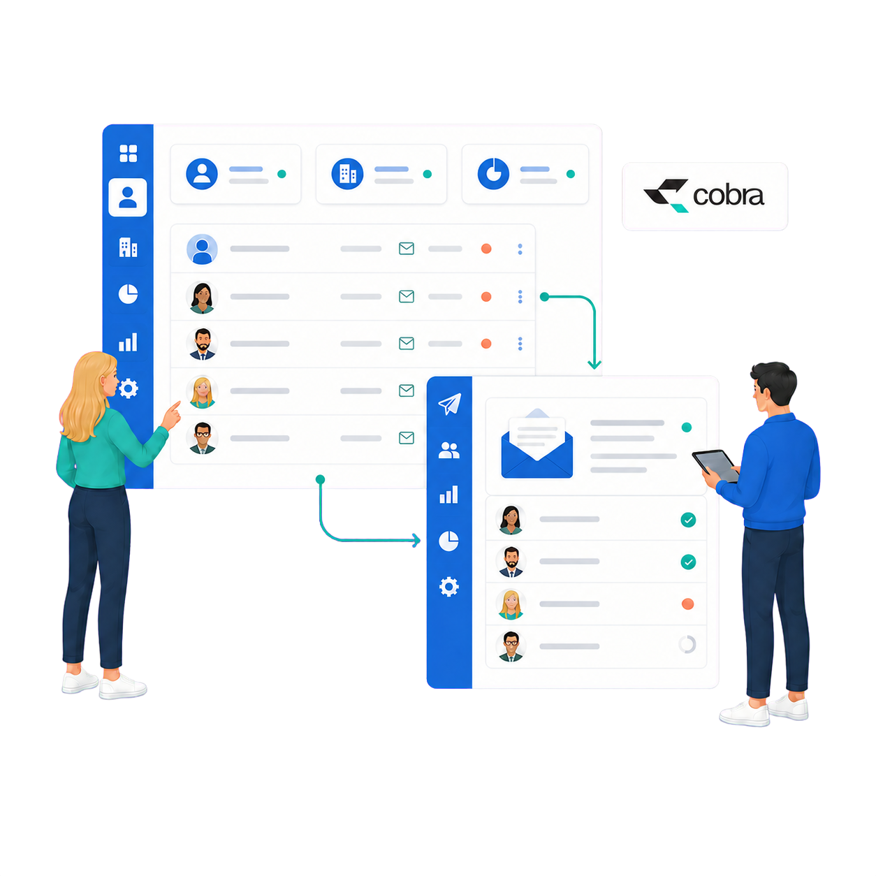 cobra CRM und mailfino als verbundene Anwendungen